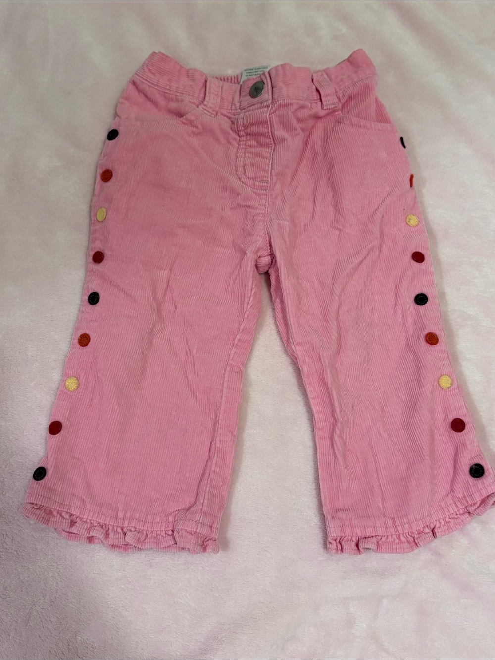 Gymboree Pink Corduroy Pants with Multicolor Side Dots